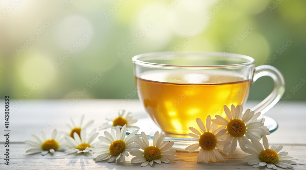 Chamomile herbal tea advertisement visual Chamomile herbal tea advertisement visual