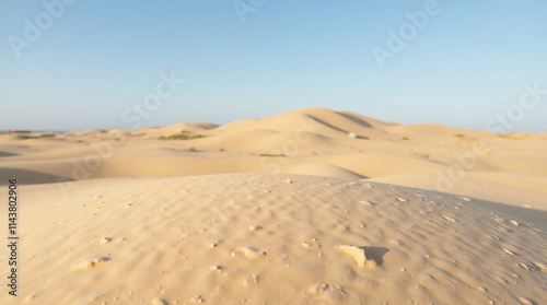 Blue sky, desert landscape, and sands photo