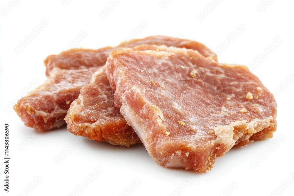 steak fried piece of pork or beef meat on a white background steak fried piece of pork or beef meat on a white background