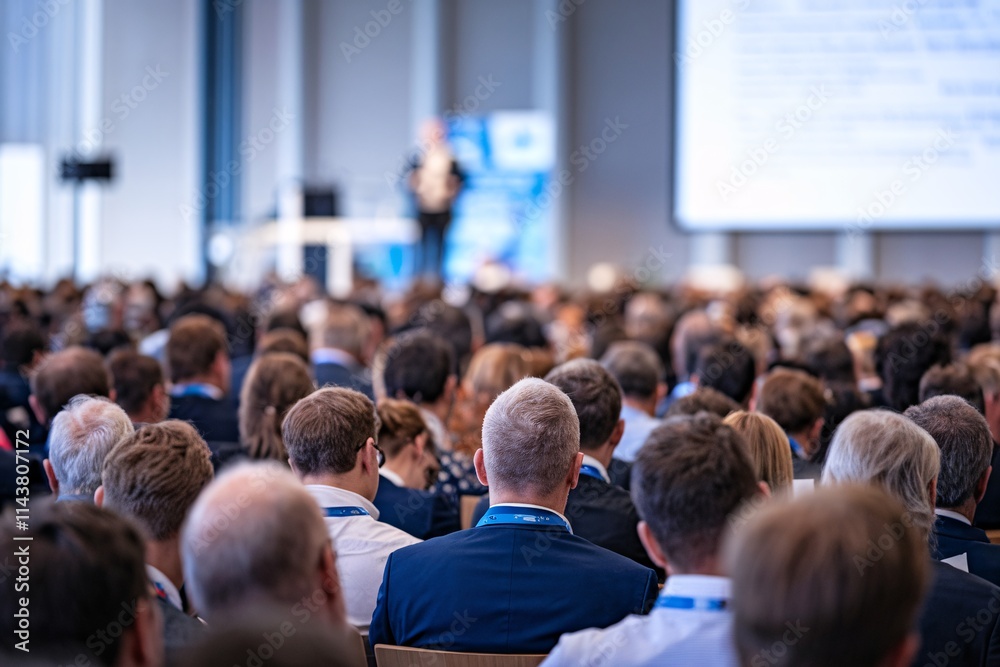 Fototapeta premium Audience Listening to Speaker at Business Conference