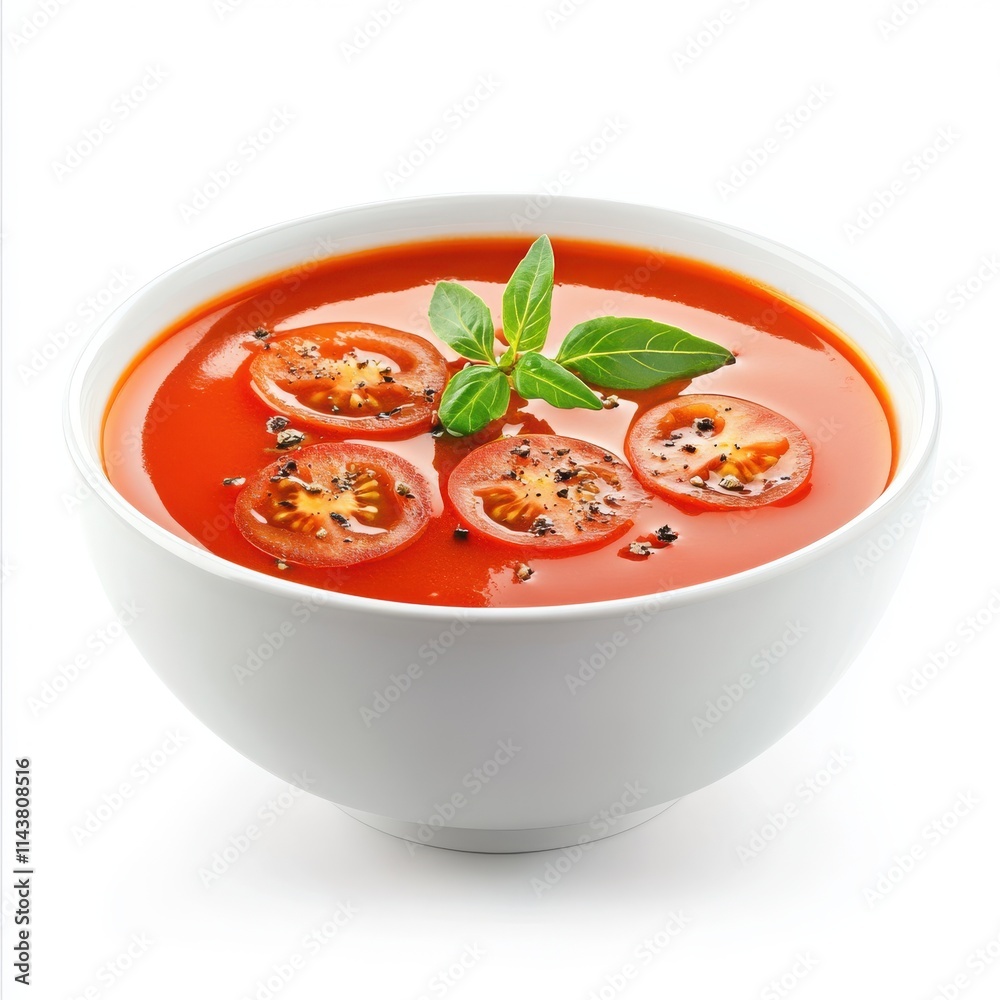 Tomatoes Soup bowl isolated on white background Tomatoes Soup bowl isolated on white background