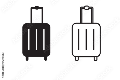 luggage for travel Baggage trip or travel bag vector pictogram sign icon symbol ui and ux design, glyphs and stroke line