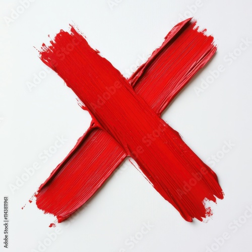 X mark painted red isolated on white background