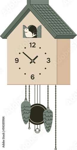 modern scandinavian cuckoo pendulum clock