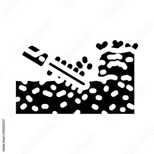 hedge trimming garden maintenance glyph icon vector. hedge trimming garden maintenance sign. isolated symbol illustration