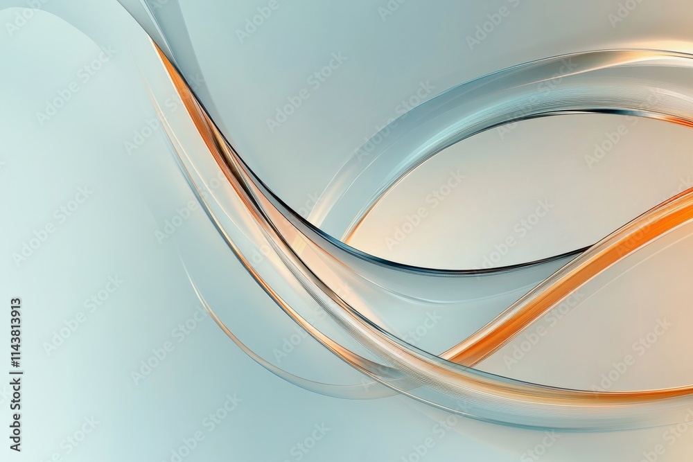 Fototapeta premium Curved lines and soft colors create an abstract composition with elegance and depth in a modern art style