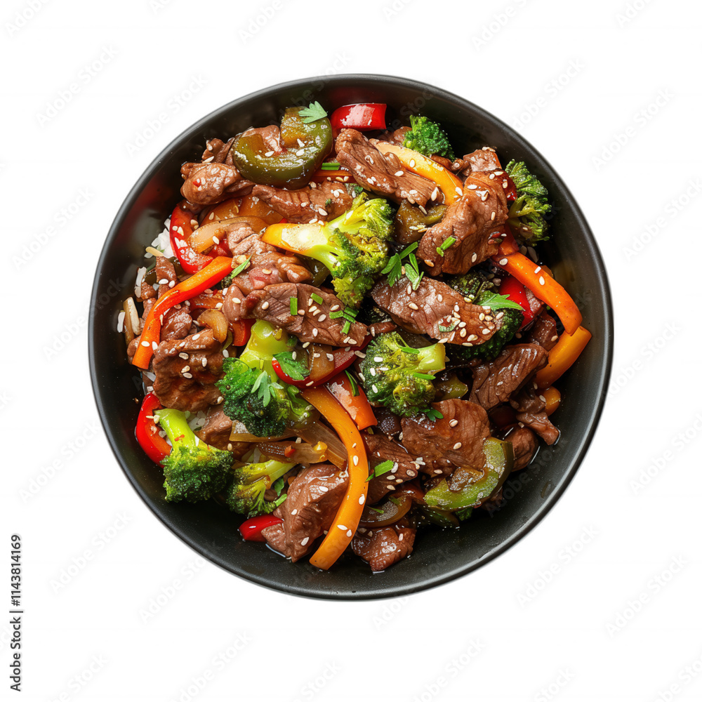 Fototapeta premium Beef Stir-fry with Broccoli and Peppers