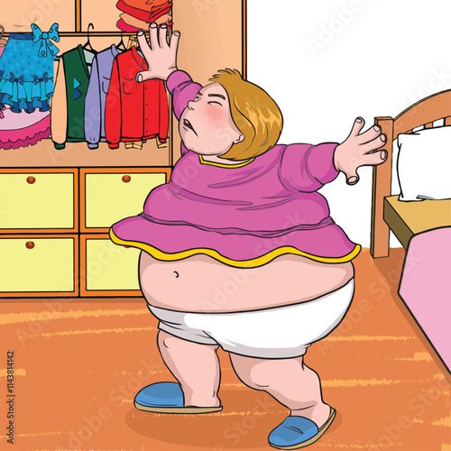 The overweight girl who doesn't fit in her dress.