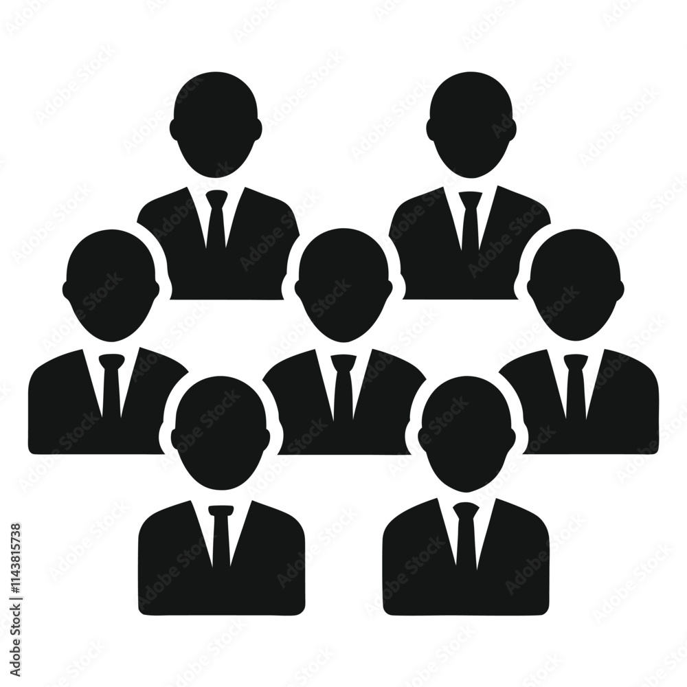 Teamwork and Business Professionals Icon Set - Black Silhouette Design Teamwork and Business Professionals Icon Set - Black Silhouette Design