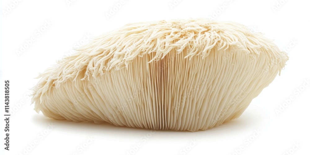 Yamabushitake mushroom, also known as lion s mane mushroom, is beautifully isolated on a white background, showcasing the unique features of the yamabushitake mushroom in detail. Yamabushitake mushroom, also known as lion s mane mushroom, is beautifully isolated on a white background, showcasing the unique features of the yamabushitake mushroom in detail.