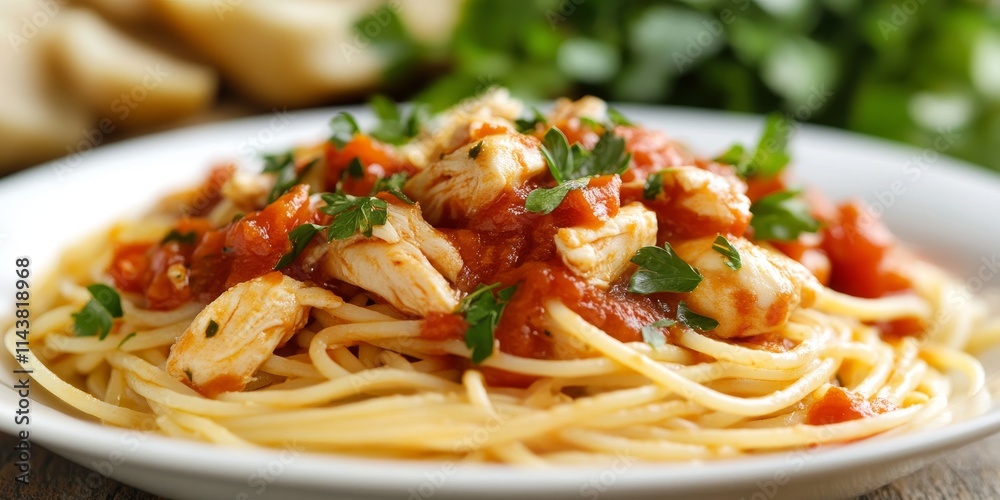 Delicious pasta with rich tomato sauce, featuring tender chicken, makes for a satisfying spaghetti meal. This fresh pasta dish is perfect for a snack or meal, inviting you to enjoy it at any time. Delicious pasta with rich tomato sauce, featuring tender chicken, makes for a satisfying spaghetti meal. This fresh pasta dish is perfect for a snack or meal, inviting you to enjoy it at any time.