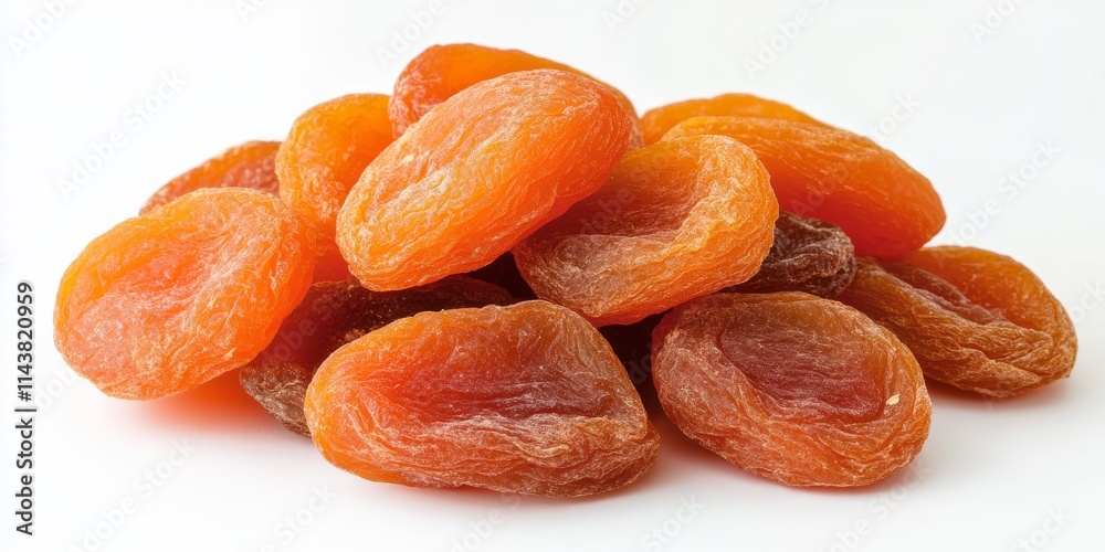 Delicious dried apricots displayed against a clean white background, showcasing the vibrant color and texture of tasty dried apricots for a visually appealing presentation. Delicious dried apricots displayed against a clean white background, showcasing the vibrant color and texture of tasty dried apricots for a visually appealing presentation.