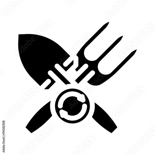 tool maintenance garden glyph icon vector. tool maintenance garden sign. isolated symbol illustration