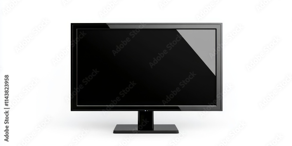 Frontal view of a widescreen internet TV monitor set against a white background, showcasing the sleek design and advanced features of this widescreen internet TV monitor. Frontal view of a widescreen internet TV monitor set against a white background, showcasing the sleek design and advanced features of this widescreen internet TV monitor.