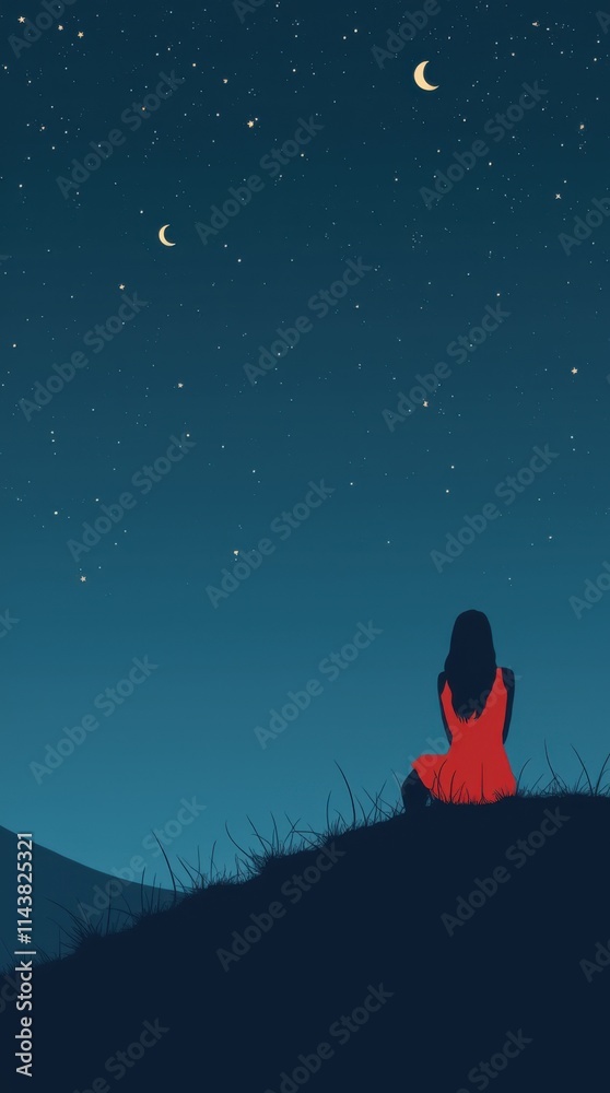 Obraz premium Starry Night Silhouette