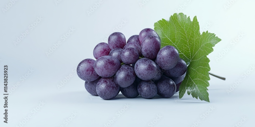 Fototapeta premium Grape showcased in a fresh and vibrant isolated form on a clean white background, highlighting the beauty and texture of the grape in a visually appealing way. Perfect for various uses involving