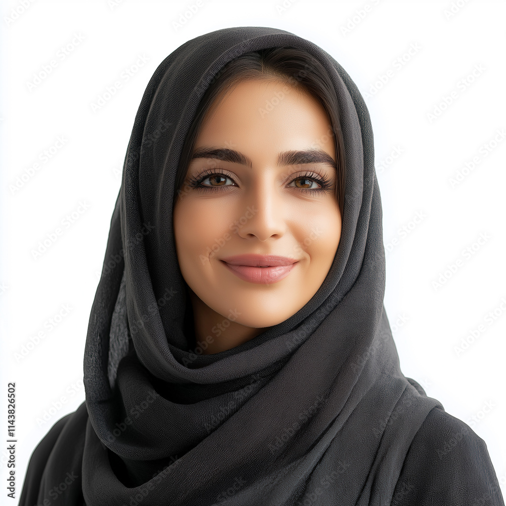 Beautiful middle eastern arabic muslim woman wearing abaya and hijab fashion portraits, Saudi emirati kuwait qatar