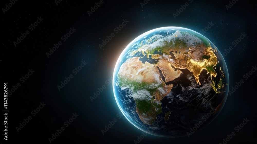 Stunning digital rendering of the planet Earth showcasing the continents and oceans in vibrant colors This image depicts the global geography and environment Stunning digital rendering of the planet Earth showcasing the continents and oceans in vibrant colors This image depicts the global geography and environment