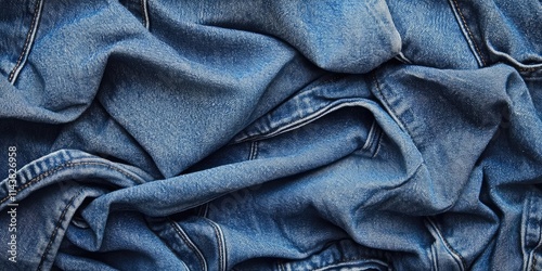 Denim blue jeans texture showcases the unique patterns and details of denim jeans, highlighting the fabric s quality and appeal. Explore the captivating denim jeans texture in this image. photo