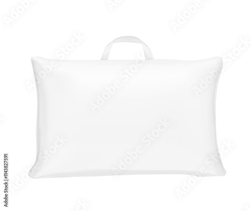 Pillow storage bag mockup. Vector illustration isolated on white background. Ready and simple to use for your design. EPS10.