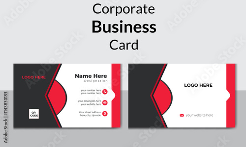 Business card design, visiting card, business card template,Double-sided creative business card template, profeesional business card design with red,black color variation.