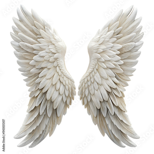Angel wings isolated on transparent background.