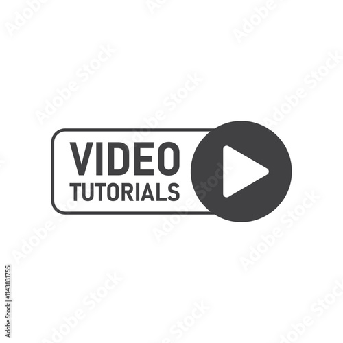 Play video tutorials icon in flat style. Education software vector illustration on isolated background. Webinar training sign business concept.