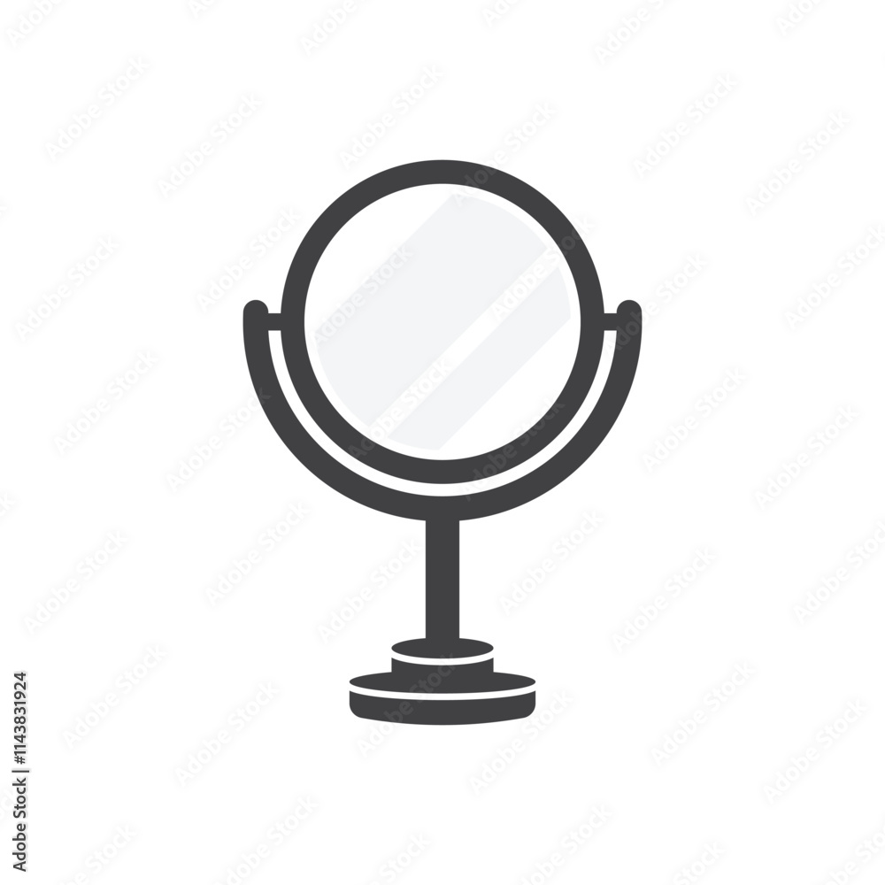Mirror icon in flat style. Hand mirror glass vector illustration on isolated background. Fashion sign business concept. Mirror icon in flat style. Hand mirror glass vector illustration on isolated background. Fashion sign business concept.