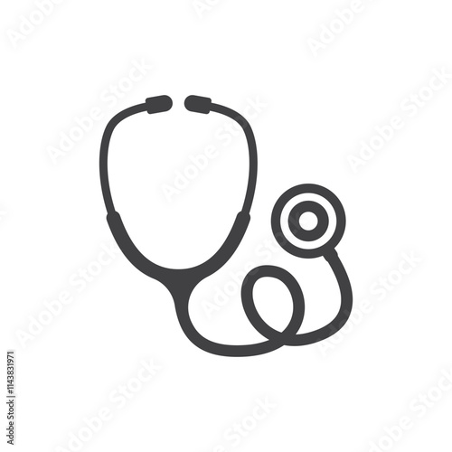 Medical stethoscope icon in flat style. Doctor instrument vector illustration on isolated background. Medicine and healthcare sign business concept.