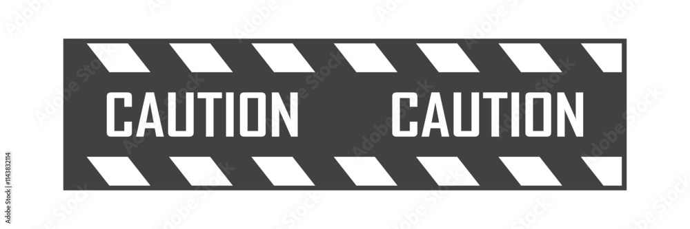 Obraz premium Caution, warning icon in flat style. Stop vector illustration on isolated background. Do not enter sign business concept.