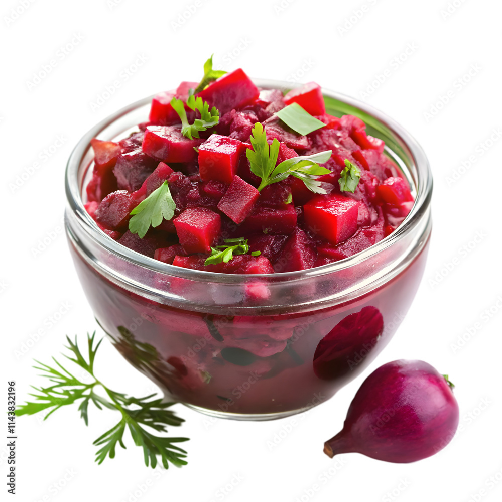 beet root salad in a bowl isolated on white beet root salad in a bowl isolated on white