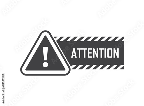 Caution, warning icon in flat style. Stop vector illustration on isolated background. Do not enter sign business concept.