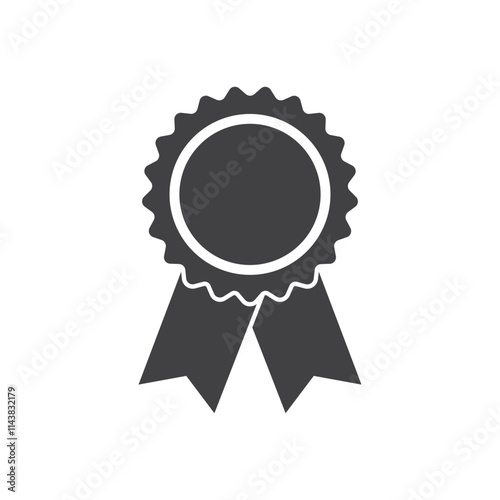 Gold medal icon in flat style. Trophy award vector illustration on isolated background. Winner sign business concept.