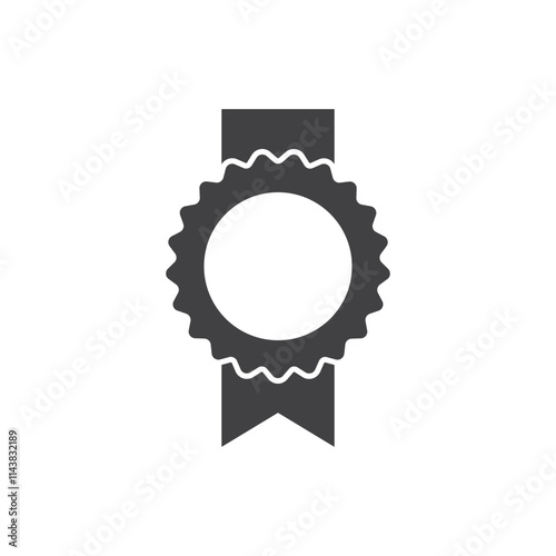 Gold medal icon in flat style. Trophy award vector illustration on isolated background. Winner sign business concept.