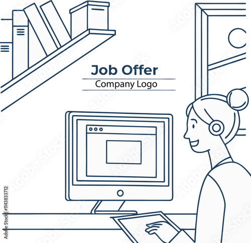 Send Offer Letter to Selected Candidate Hiring Process Vector Illustration