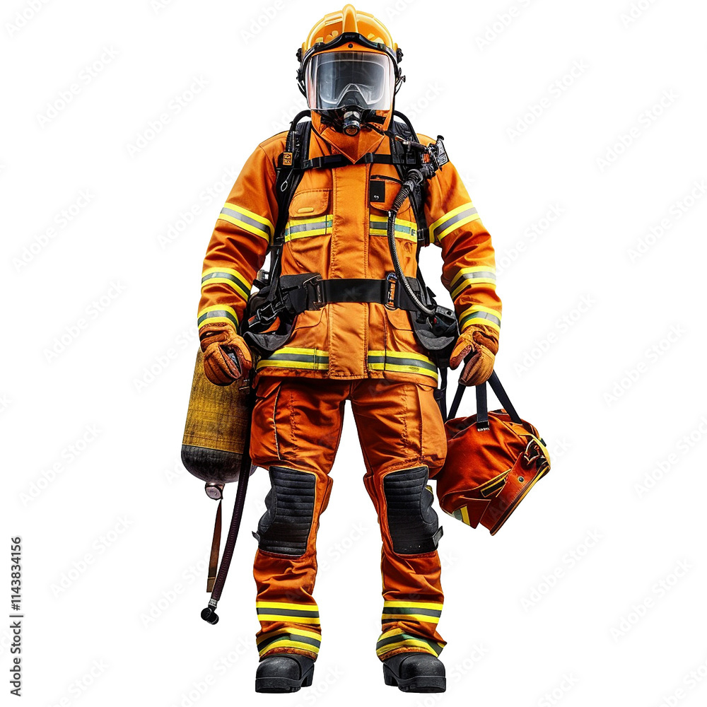 Firefighter uniform png isolated on transparent background