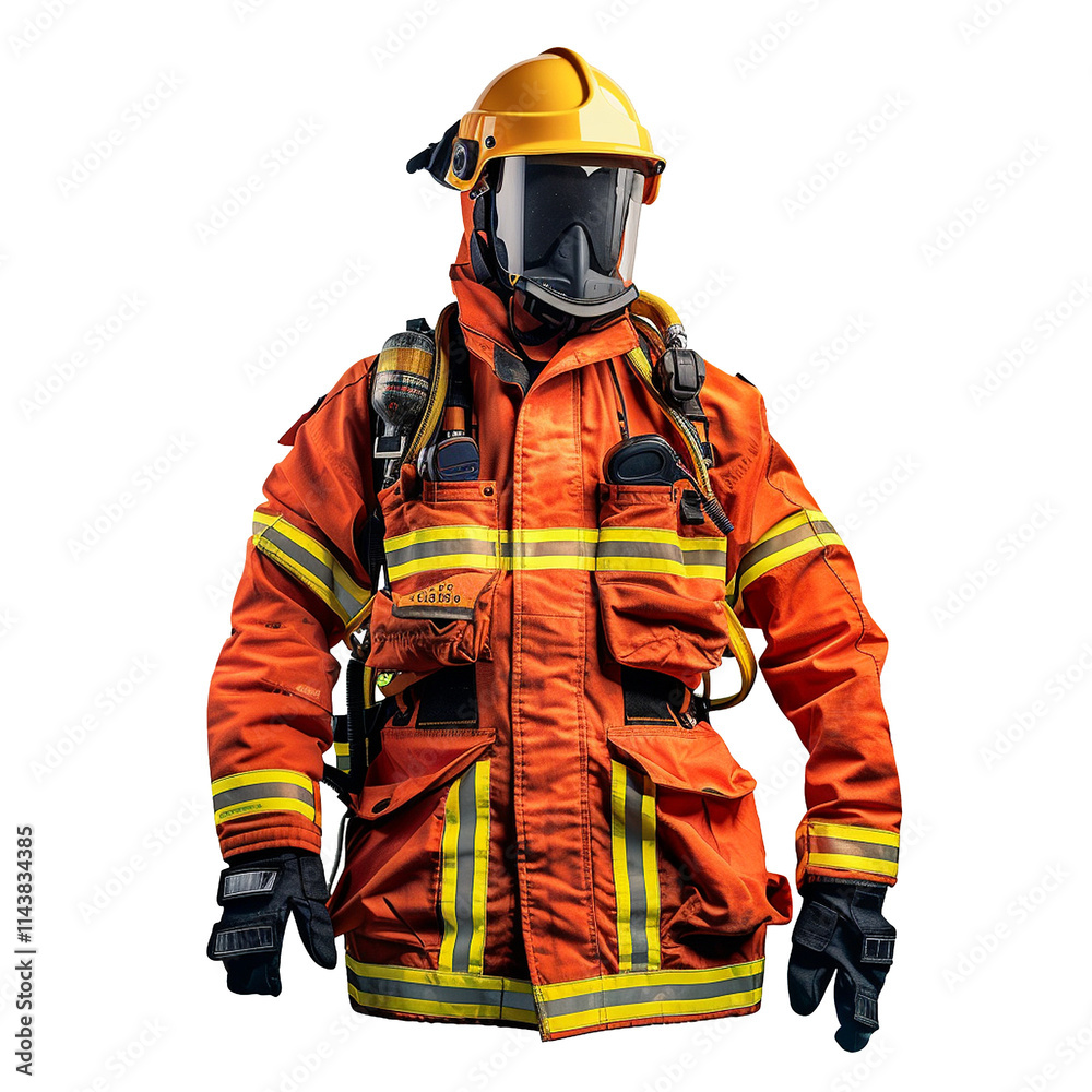 Firefighter uniform png isolated on transparent background