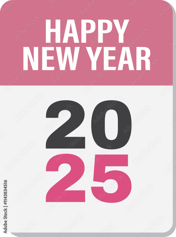 Fototapeta premium Happy New Year 2025 Vector Illustration Design