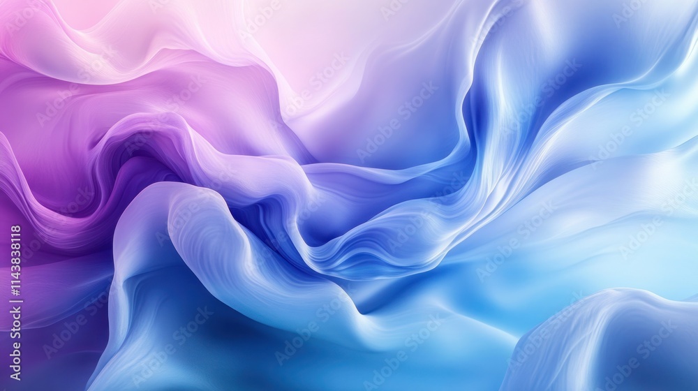 Obraz premium Abstract swirling pastel blue and purple fluid texture.