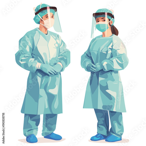 Illustration of the character of a surgeon for animation and motion graphics