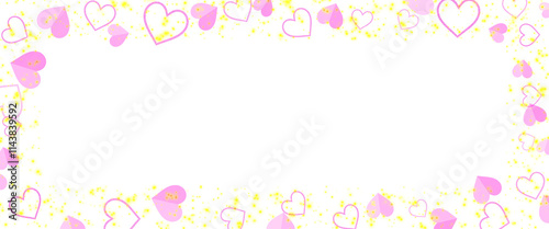 pink love frame for valentine elements, no background