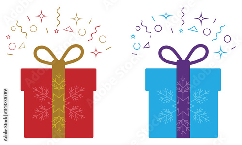 Gift boxes icons Set. Vector isolated elements.