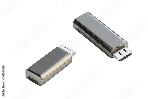 High-Speed USB Flash Drive with 64GB Storage for Quick Data Transfer Isolated on Transparent Background. photo