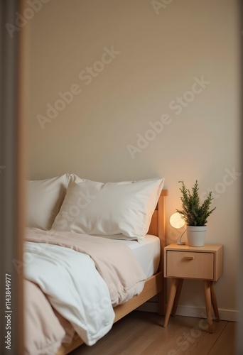 Cozy Minimalist Bedroom Interior Design with Wooden Furniture