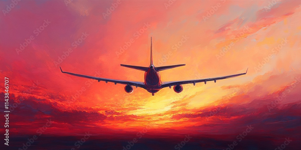 Airplane soaring through a twilight sky, creating a stunning contrast against the vibrant hues of twilight. This airplane captures the beauty of flight in the mesmerizing twilight sky. Airplane soaring through a twilight sky, creating a stunning contrast against the vibrant hues of twilight. This airplane captures the beauty of flight in the mesmerizing twilight sky.