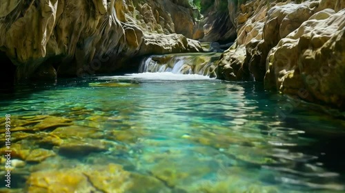 Clear Water Flowing in Underground Rivers