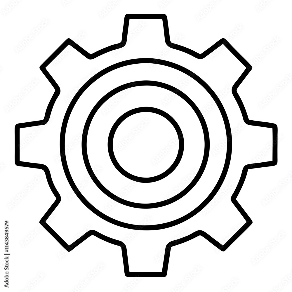 Minimal Gear Outline Vector Illustration Minimal Gear Outline Vector Illustration