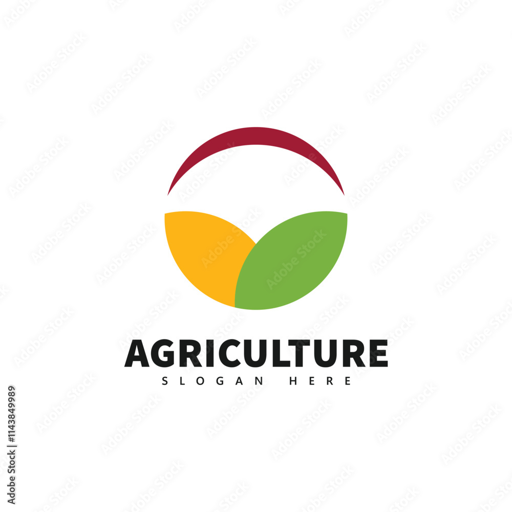 Bright Sunrise Over Fields - Agriculture Logo Design Bright Sunrise Over Fields - Agriculture Logo Design