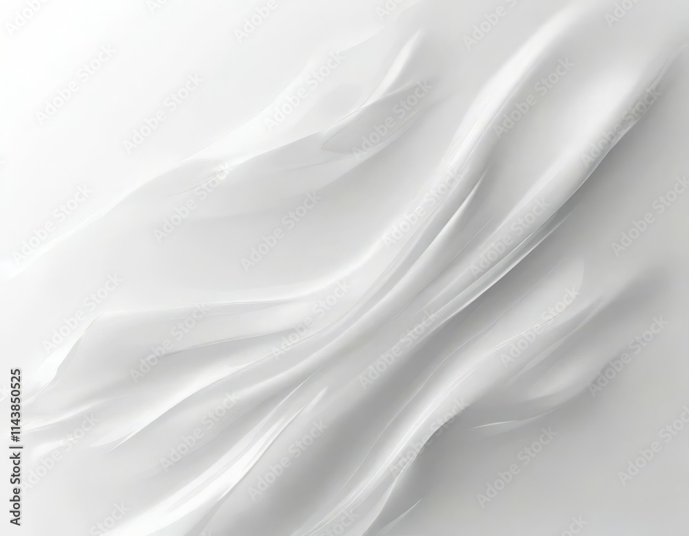 Obraz premium Elegant white fabric or surface with flowing, diffused light and subtle folds, offering a calm and neutral visual for backgrounds or decorative purposes. 