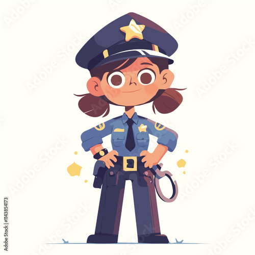 Police character illustration in vector format
